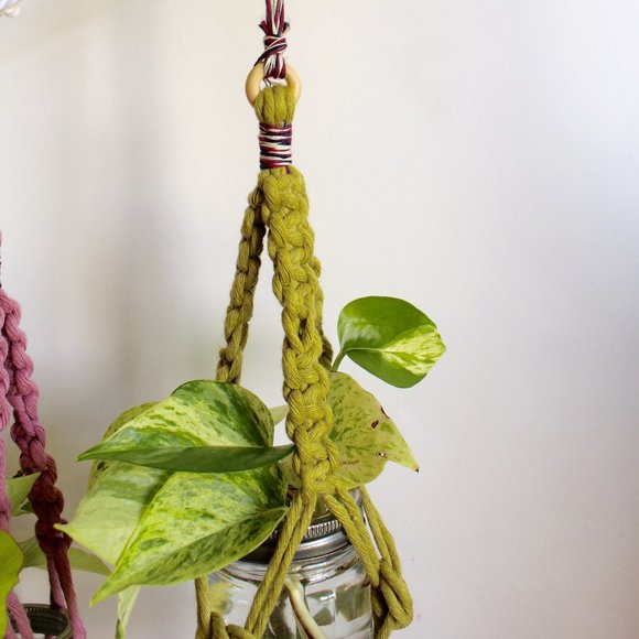 Mini Plant Hangers, Set of 2, Recycled Cotton - Picture 8 of 10